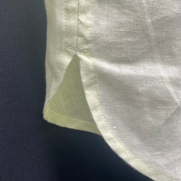 Banana Republic Butter Yellow Linen Button Up Shirt W Lg Tall BEACH CASUAL - Picture 4 of 11